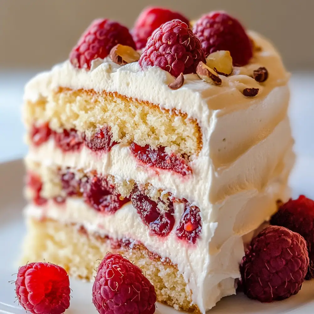 White Chocolate Raspberry Cake with White Chocolate Buttercream