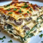 Creamy Spinach & Mushroom Lasagna