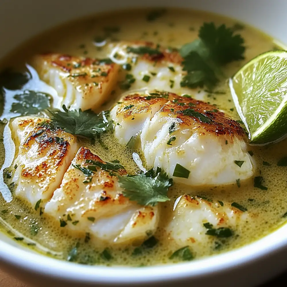 Coconut Lime Fish Soup with Cilantro