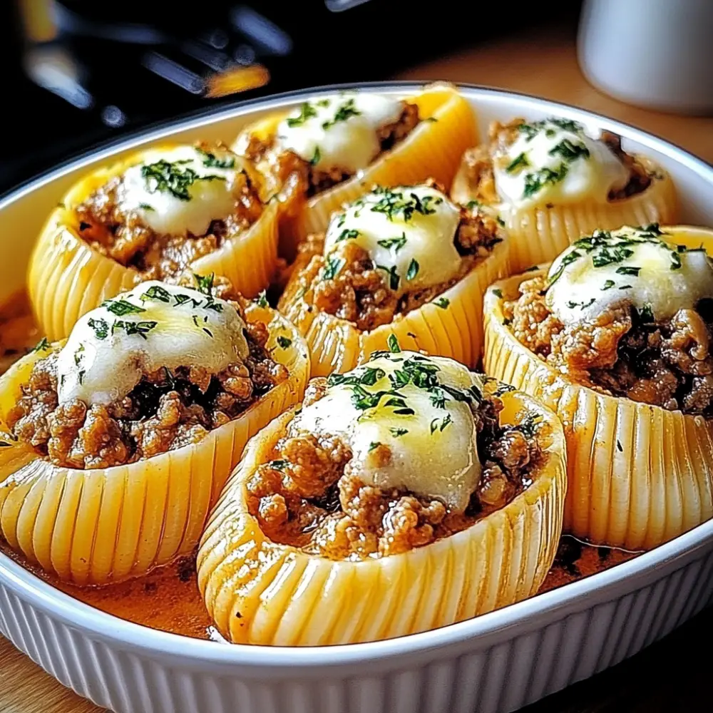 Beef-Stuffed Shells with Creamy Ricotta Filling