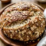 No Knead Seeded Oat Bread