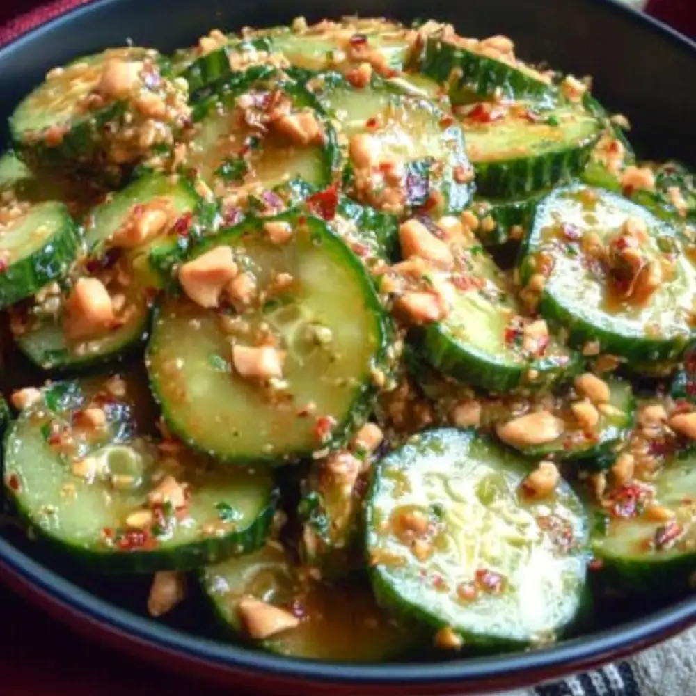 Cucumbers in Spicy Peanut Sauce