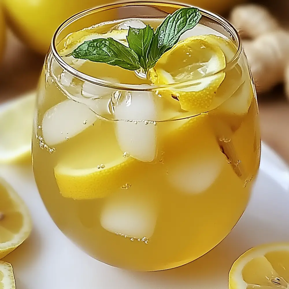 Lemon Ginger Iced Green Tea with Honey