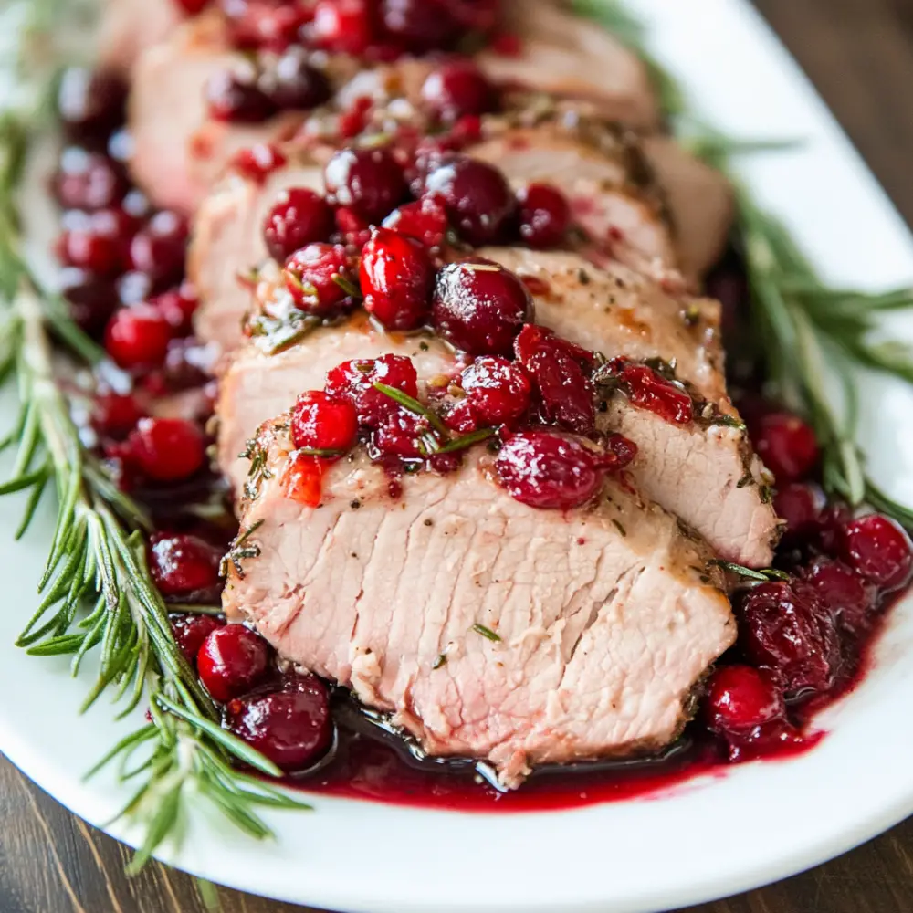 Slow Cooker Cranberry Rosemary Pork Loin