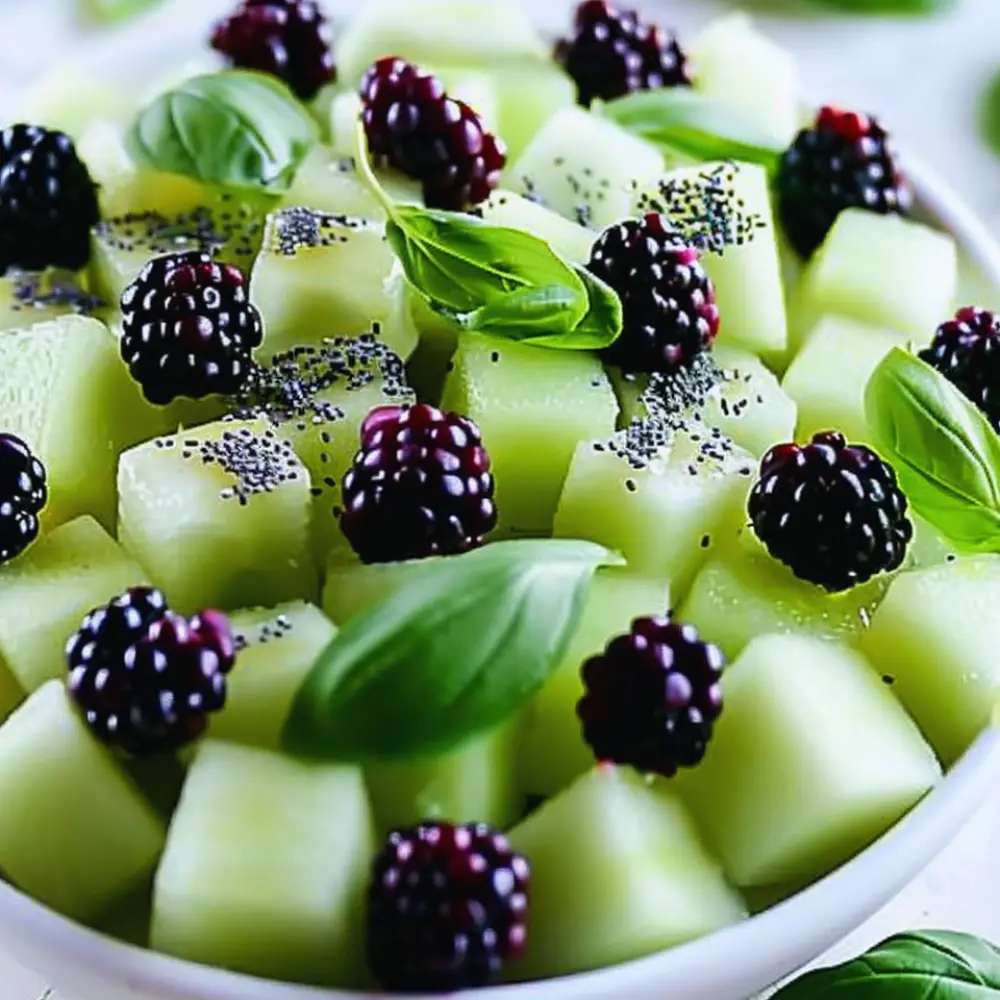 Blackberry Honeydew Salad with Basil