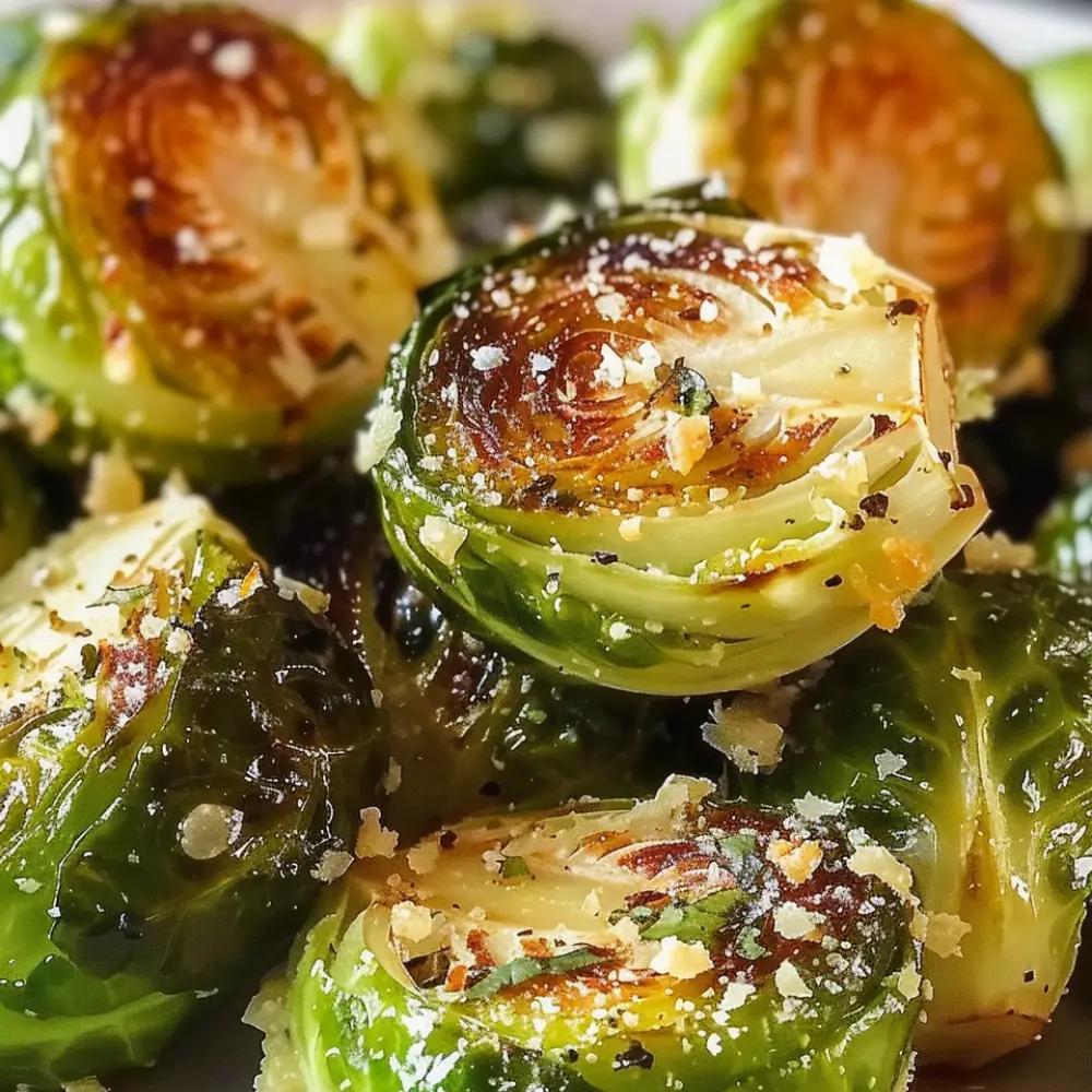 Golden Parmesan Roasted Brussels Sprouts Recipe