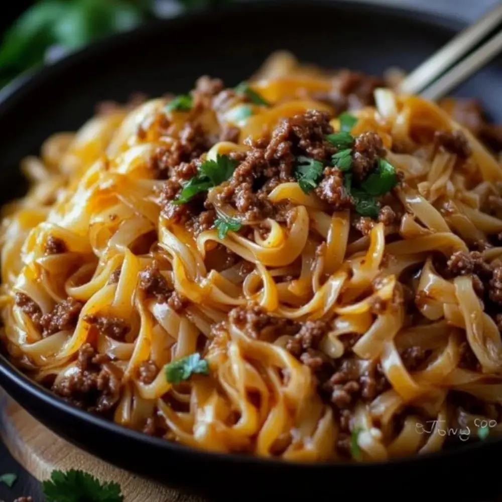 Mongolian Ground Beef Noodles