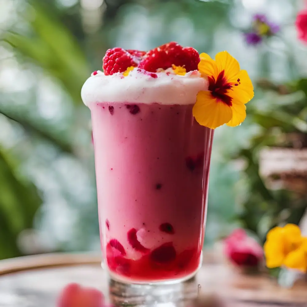 Raspberry Hibiscus Tea Latte