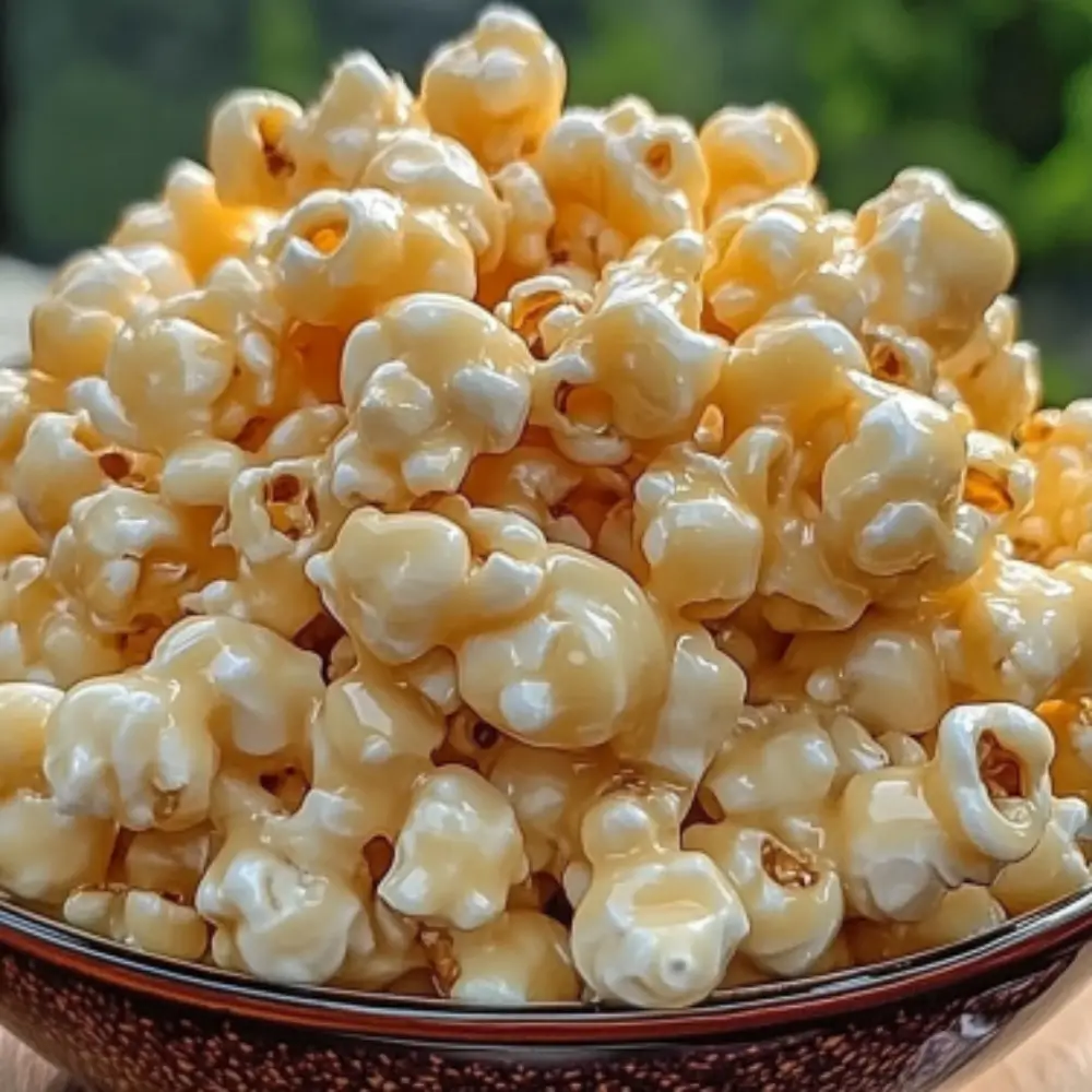 Sweet and Chewy Caramel Marshmallow Popcorn