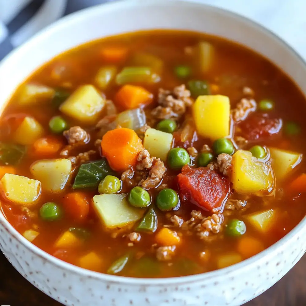 Vegetable Soup with Ground Beef