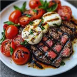 Grilled Balsamic Flank Steak Caprese