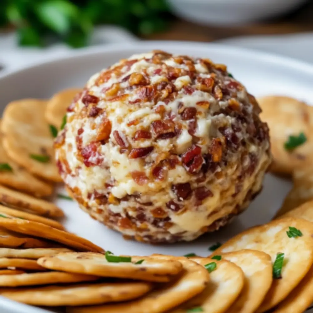 Cheddar Bacon Cheese Ball with Pecans