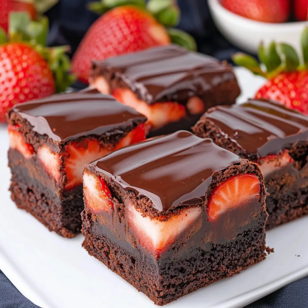 Chocolate Covered Strawberry Brownies