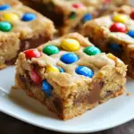 Easy M&M Cookie Bars with Chocolate Chips