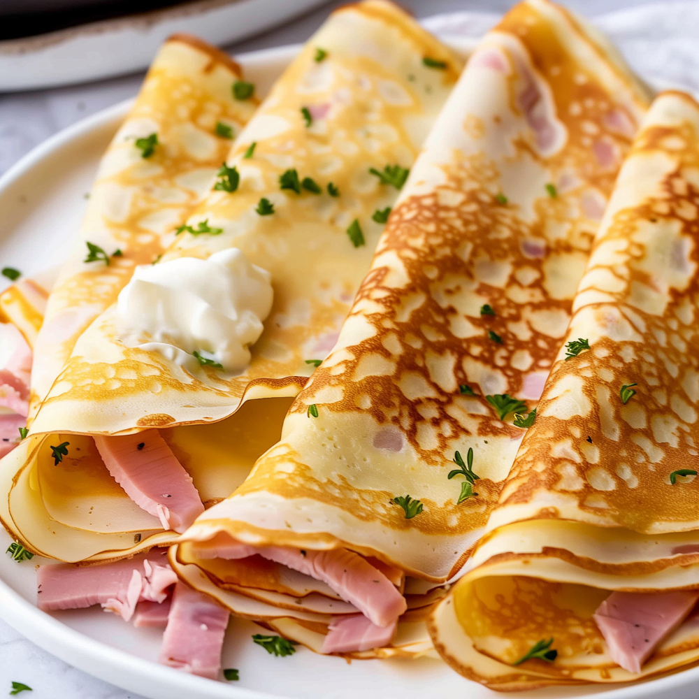 Ham and Cheese Crepes