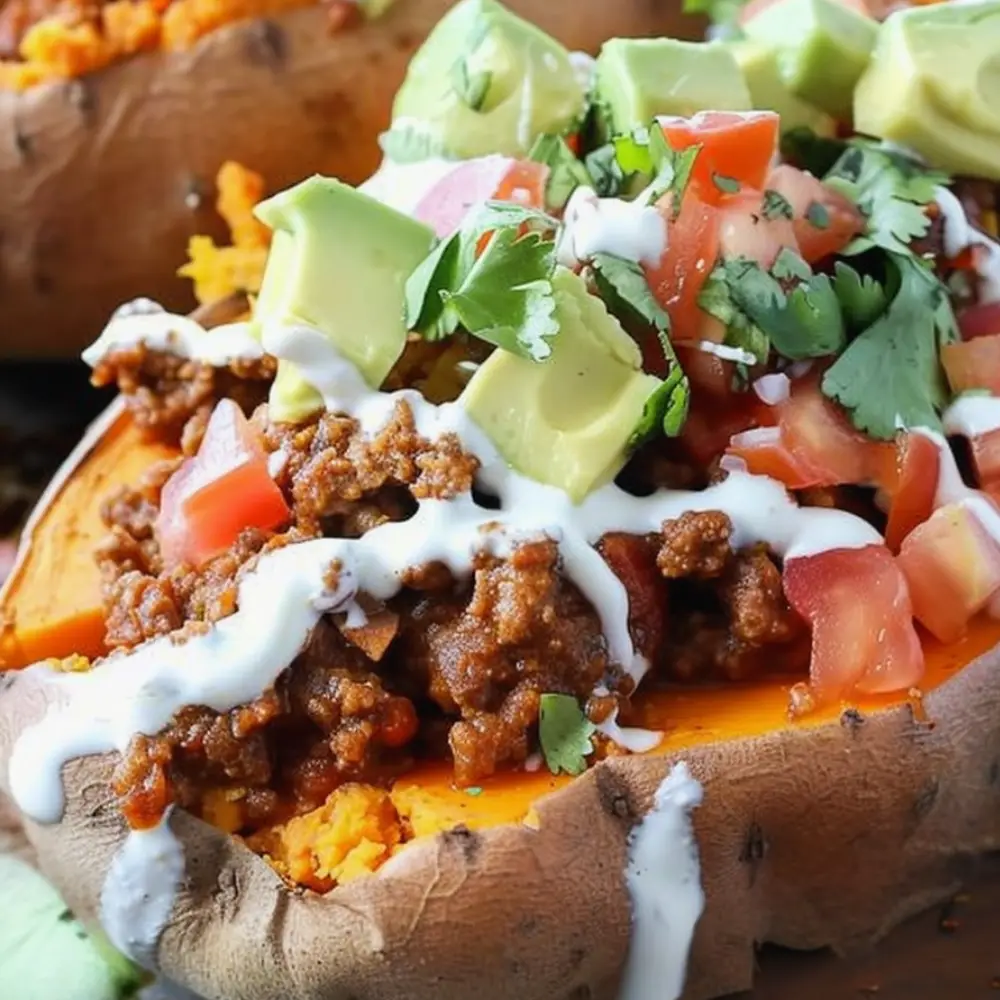 Loaded Taco Sweet Potatoes