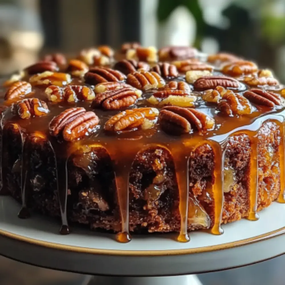 Decadent Pecan Upside Down Cake