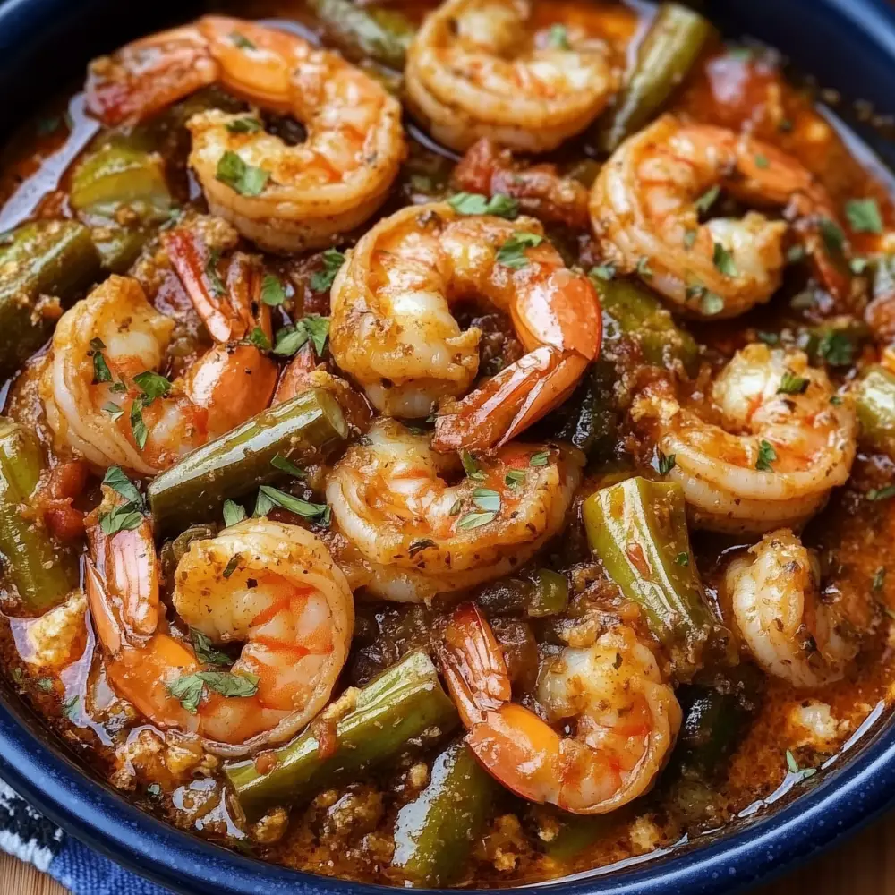 Smothered Okra with Shrimp Recipe