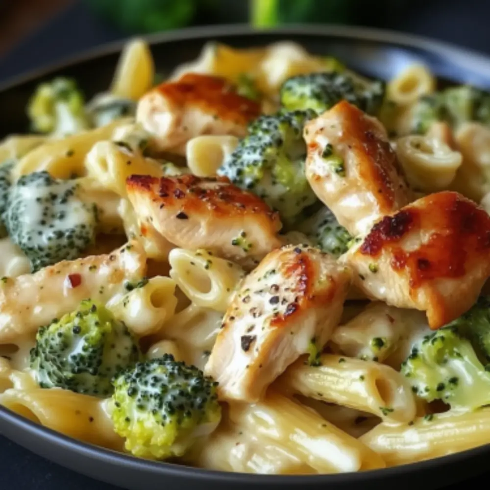 Easy Chicken Bacon Broccoli Pasta Bake