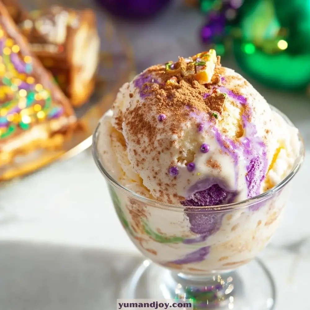 Mardi Gras Ice Cream Treat