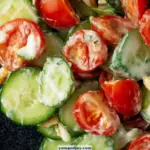 Creamy Cucumber Tomato Salad with Bacon and Ranch