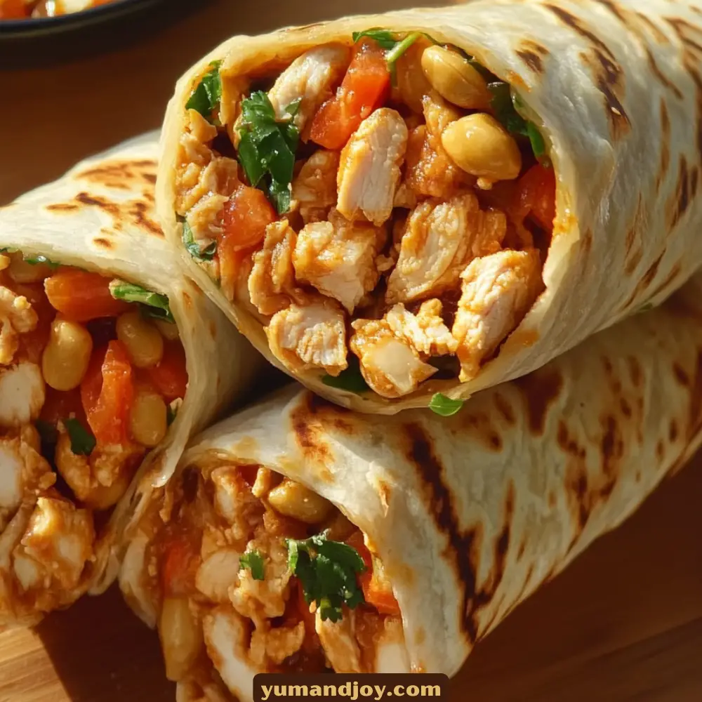 Thai Peanut Chicken Wraps