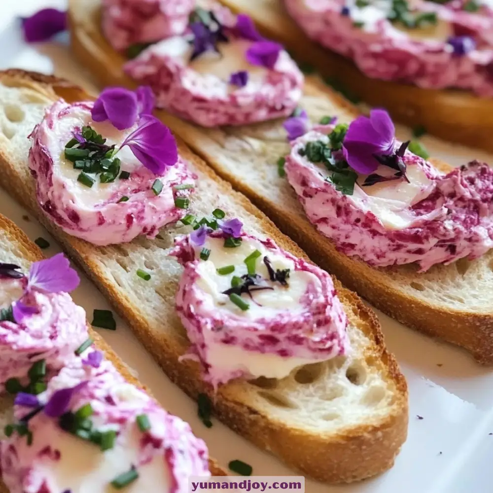 Gourmet Purple Cheese & Garlic Crostini