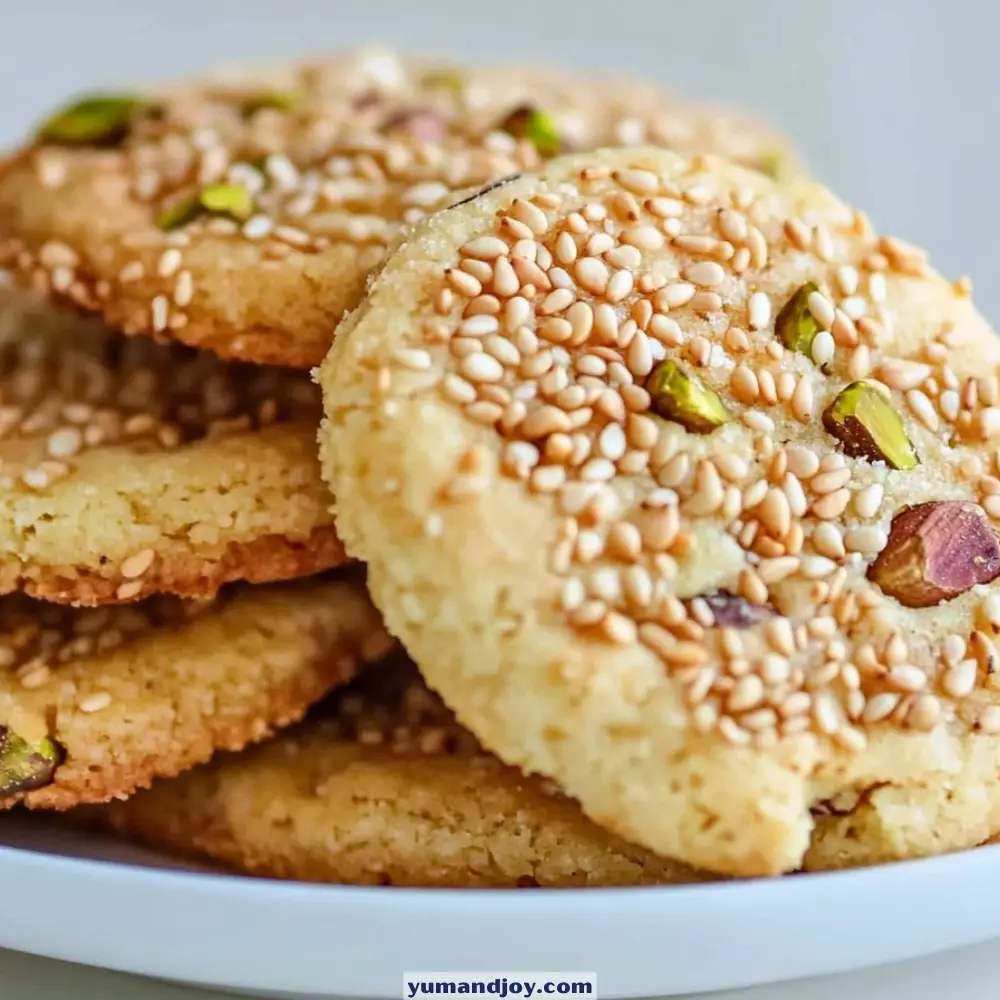 Crispy Sesame and Pistachio Cookies