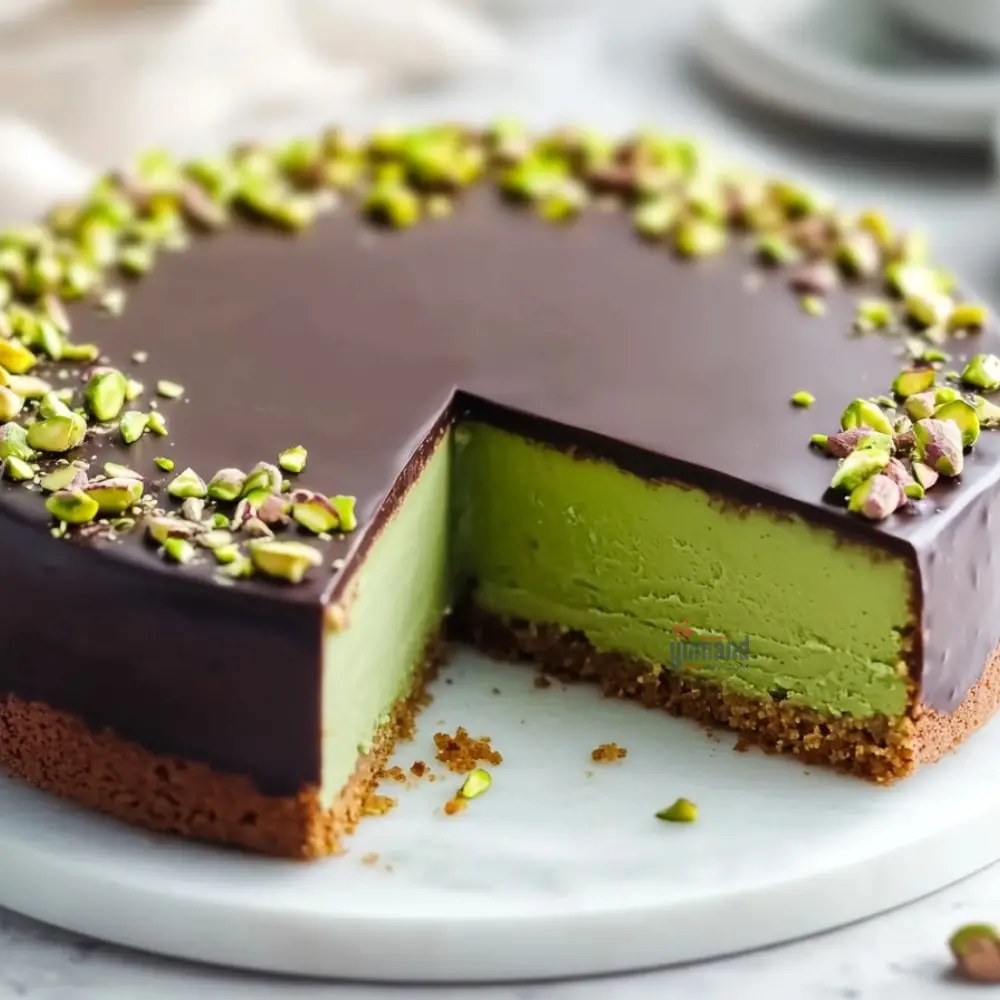 Flourless Pistachio Cake with Chocolate Drizzle