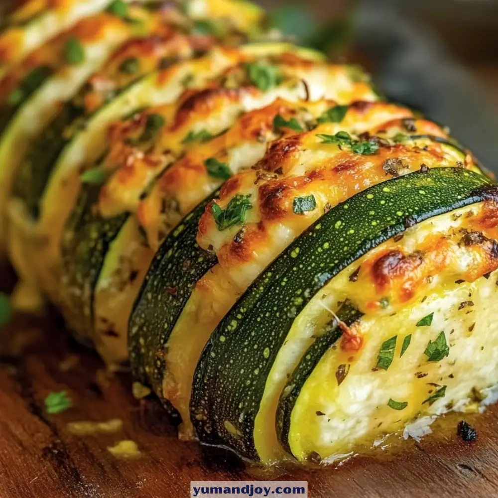 Hasselback Zucchini with Cheese & Herbs