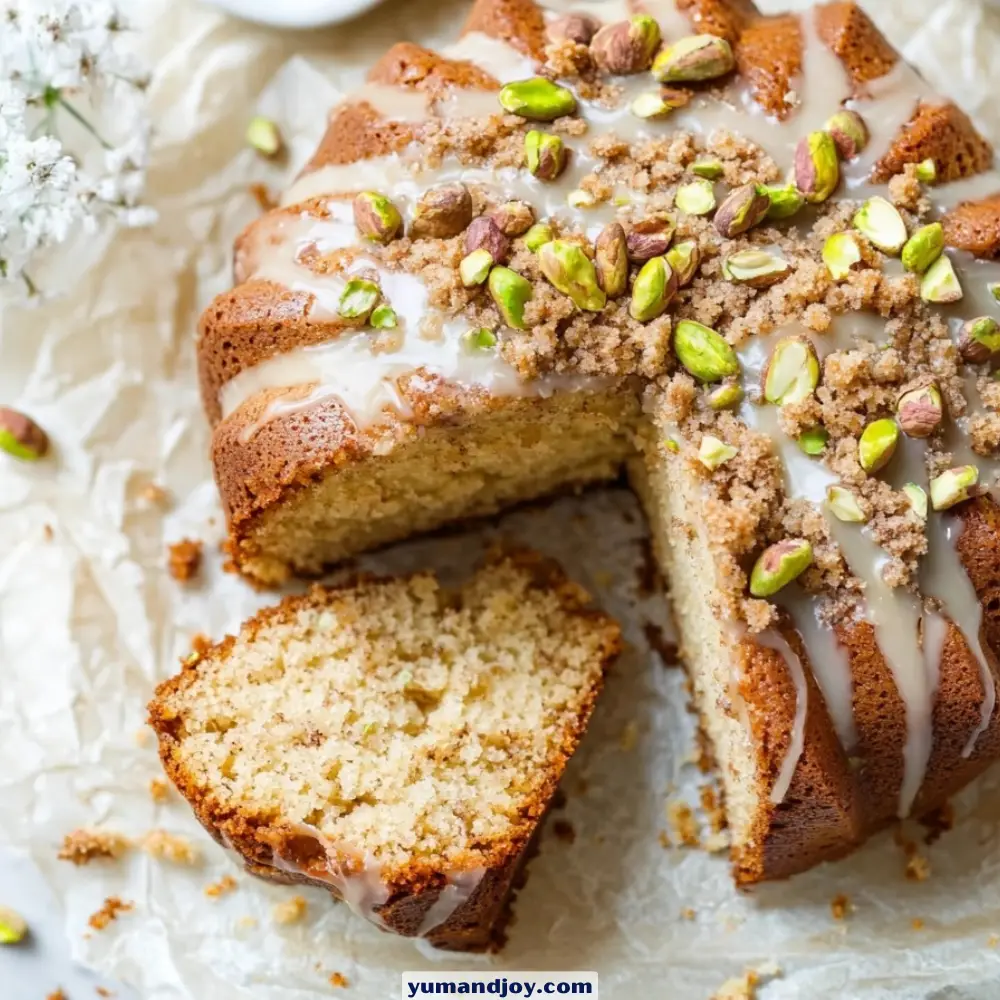 Pistachio Latte Coffee Cake