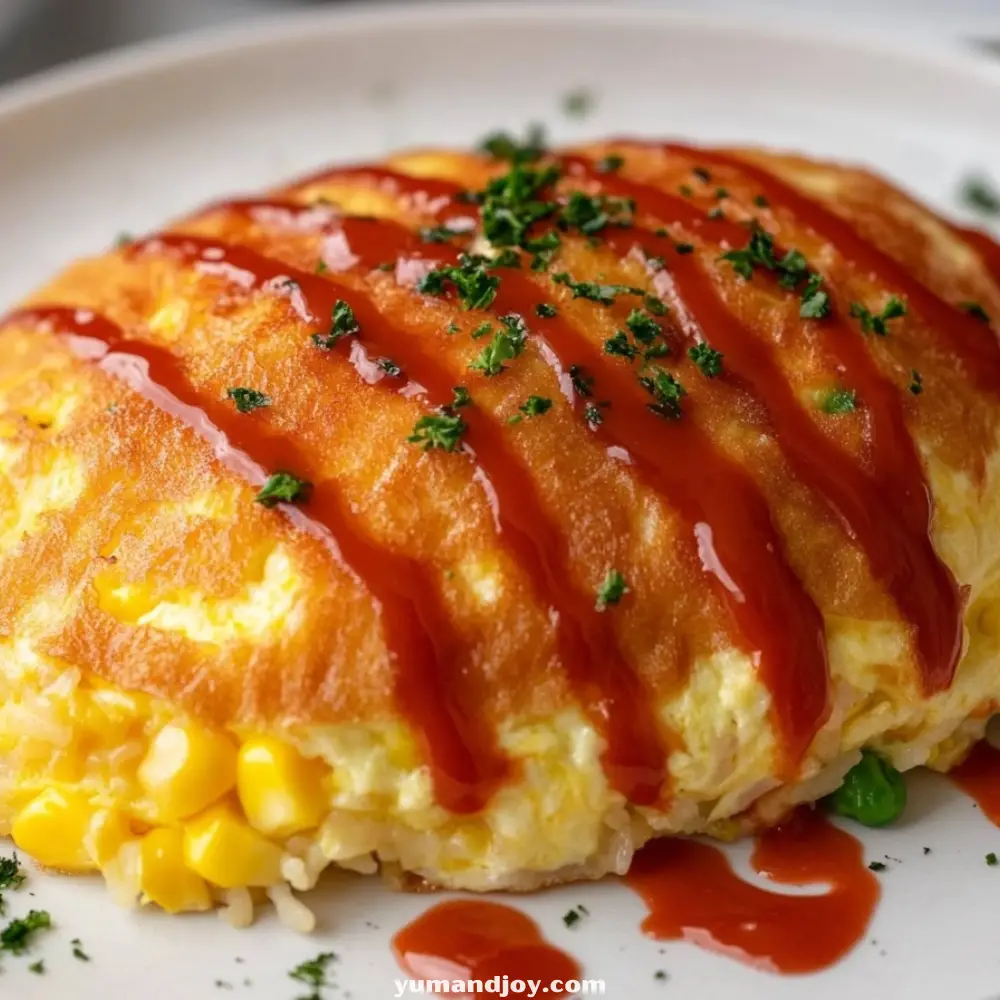 Japanese Omurice (Rice Omelet with Ketchup Fried Rice)