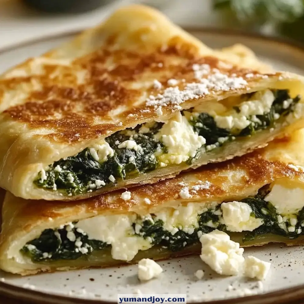 Turkish Gözleme with Spinach and Feta