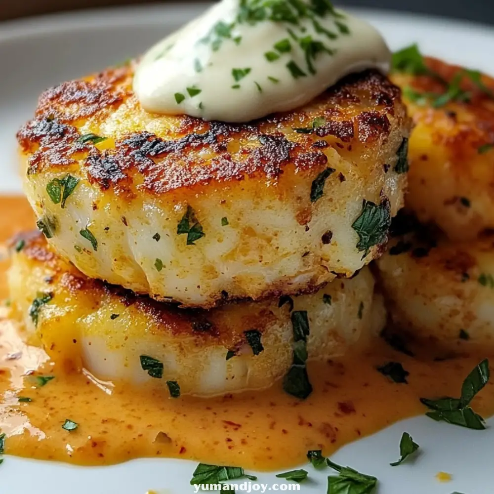 Golden Atlantic Cod Cakes with Mustard Sauce