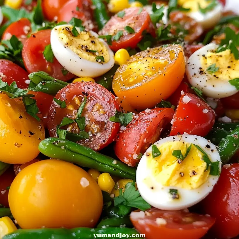 Rainbow Tomato Salad with Quail Eggs