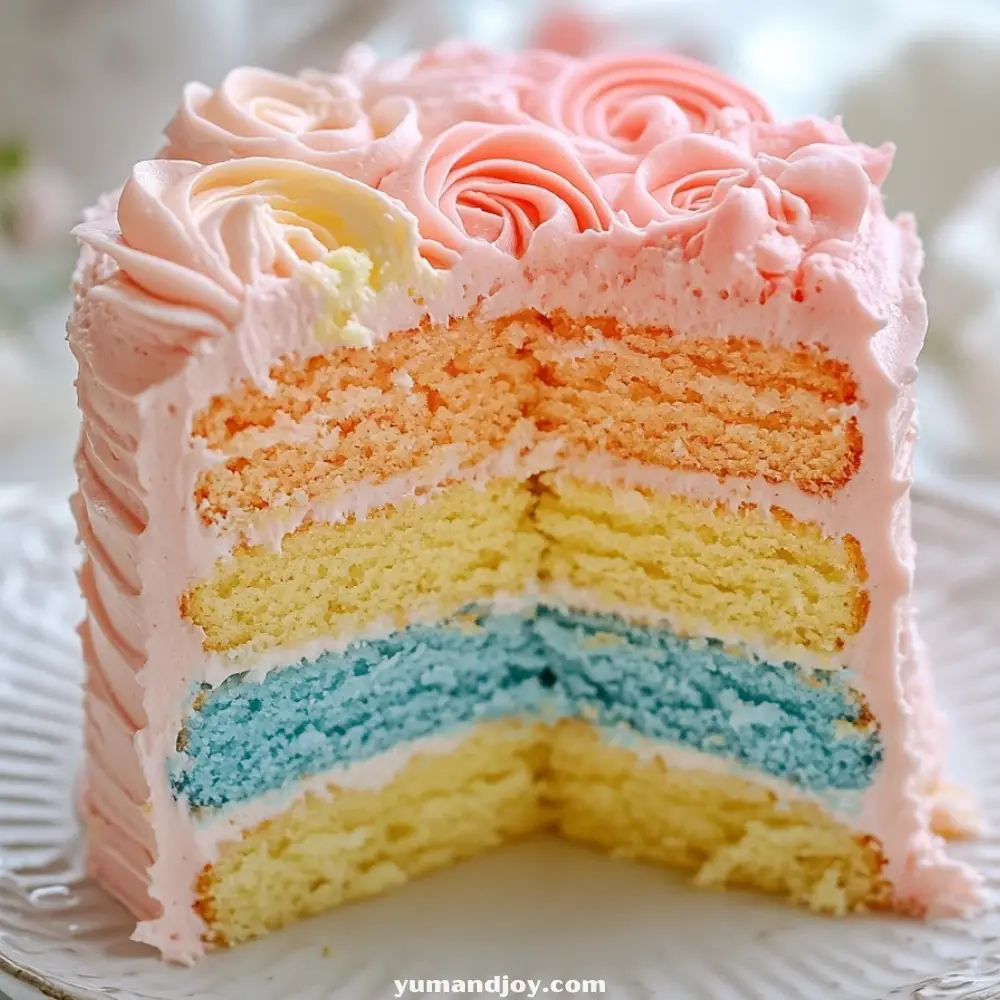 Pastel Layered Spring Cake