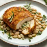 Crispy Chicken Kiev with Creamy White Beans