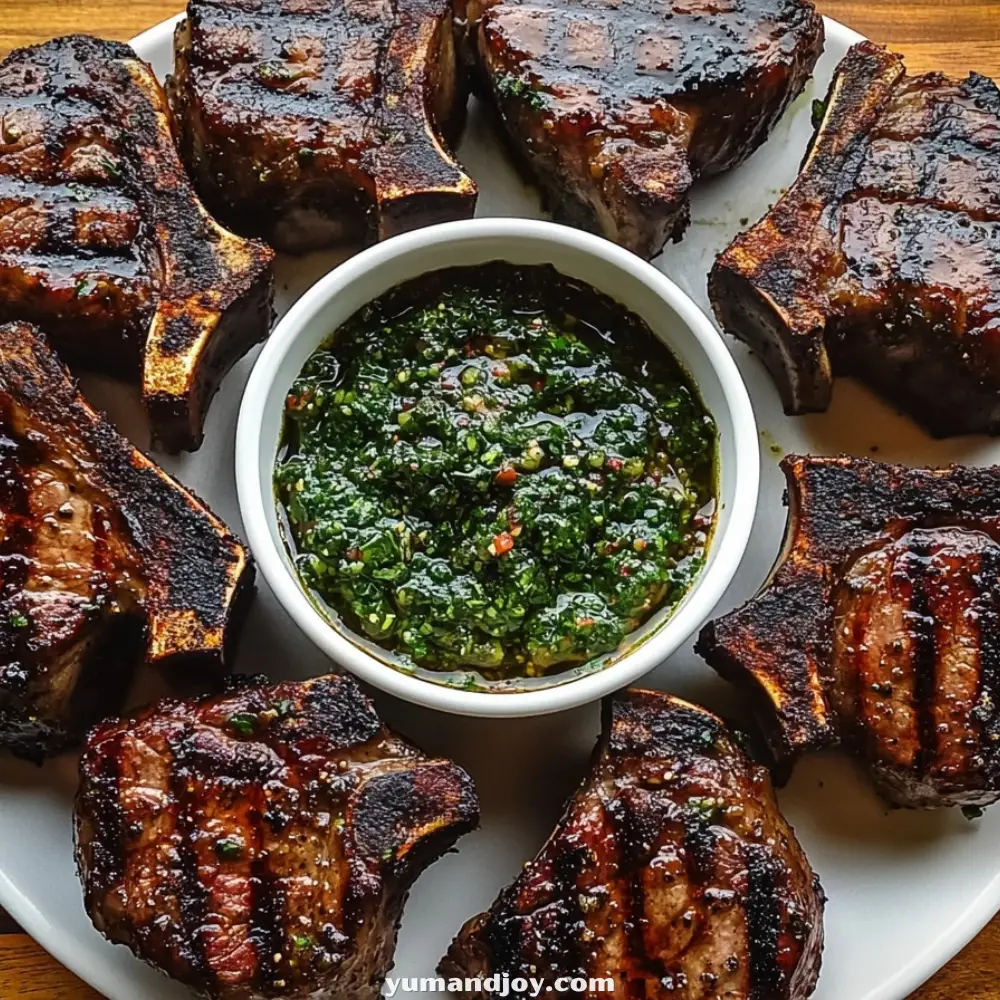 Grilled Lamb Loin Chops with Herb Chimichurri Sauce