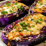 Roasted Red Cabbage Steaks with Garlic Parmesan