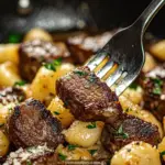 Garlic Butter Steak Bites with Crispy Gnocchi