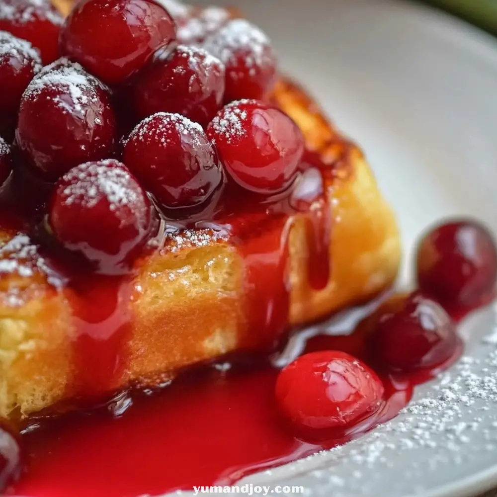 Pound Cake French Toast with Cherry Topping