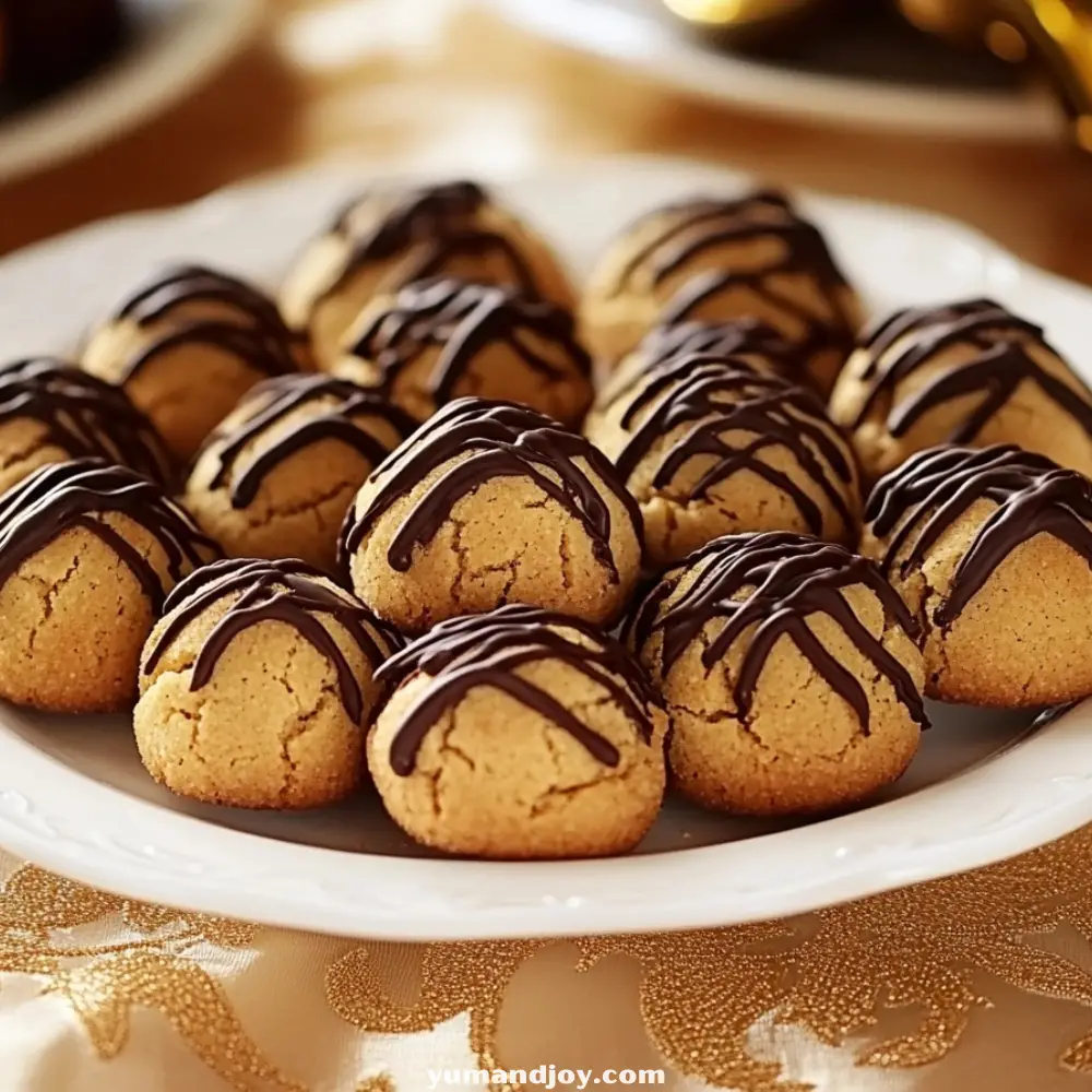 Hazelnut Cookies with Chocolate Drizzle