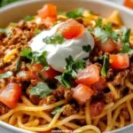 Cheesy Taco Spaghetti Skillet 3 Cheesy Taco Spaghetti Skillet