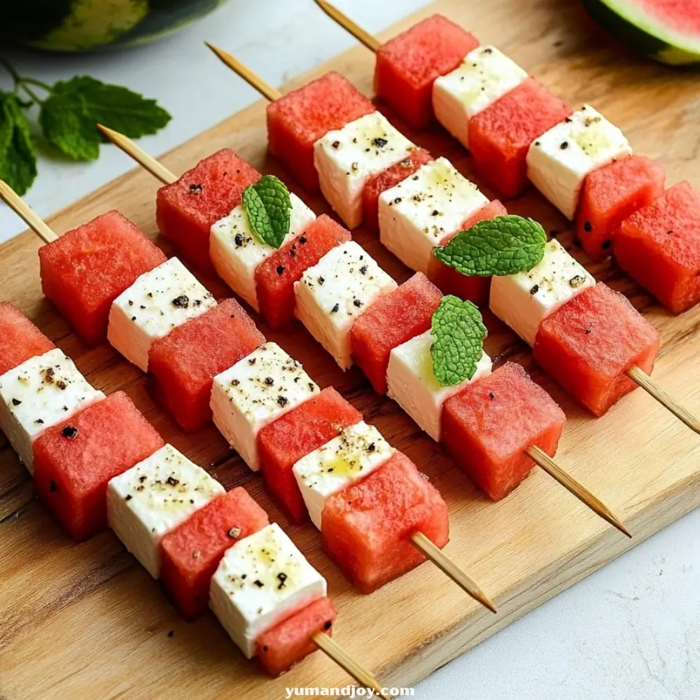 Watermelon and Feta Cheese Skewers