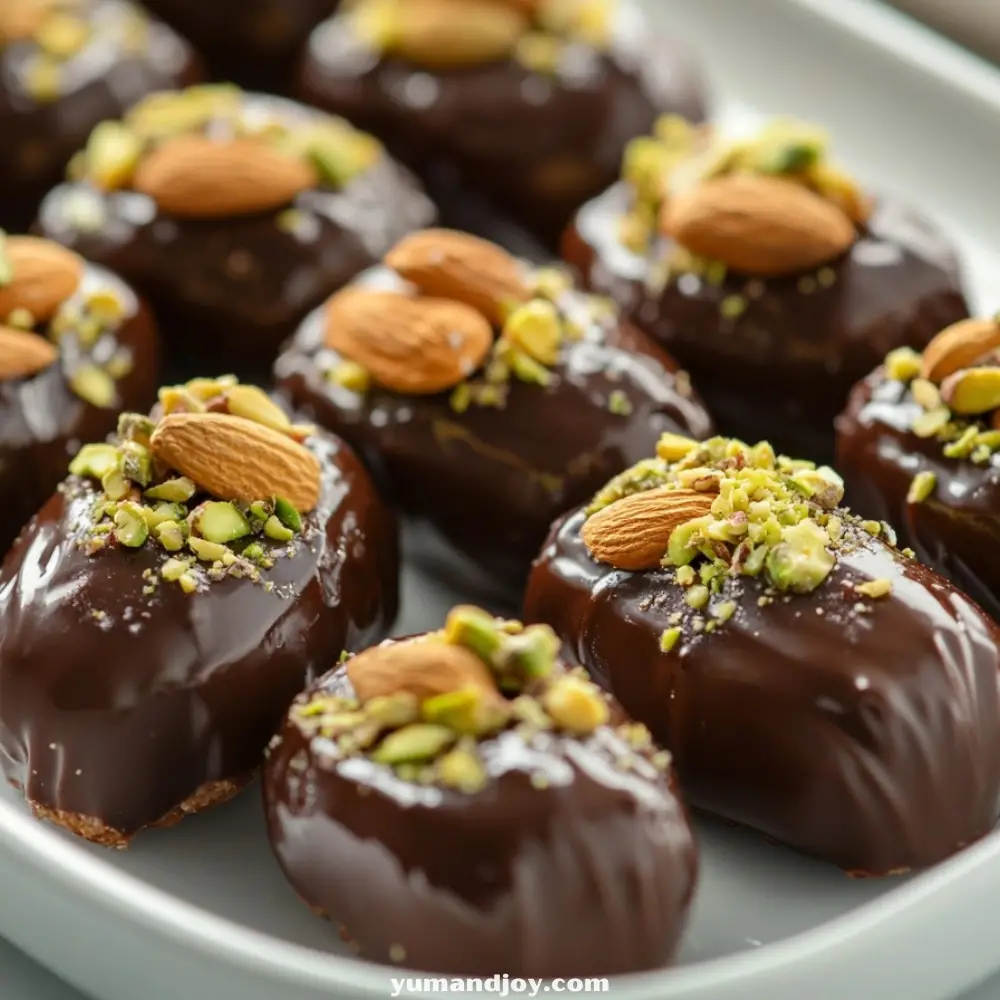 Chocolate Covered Dates with Almonds