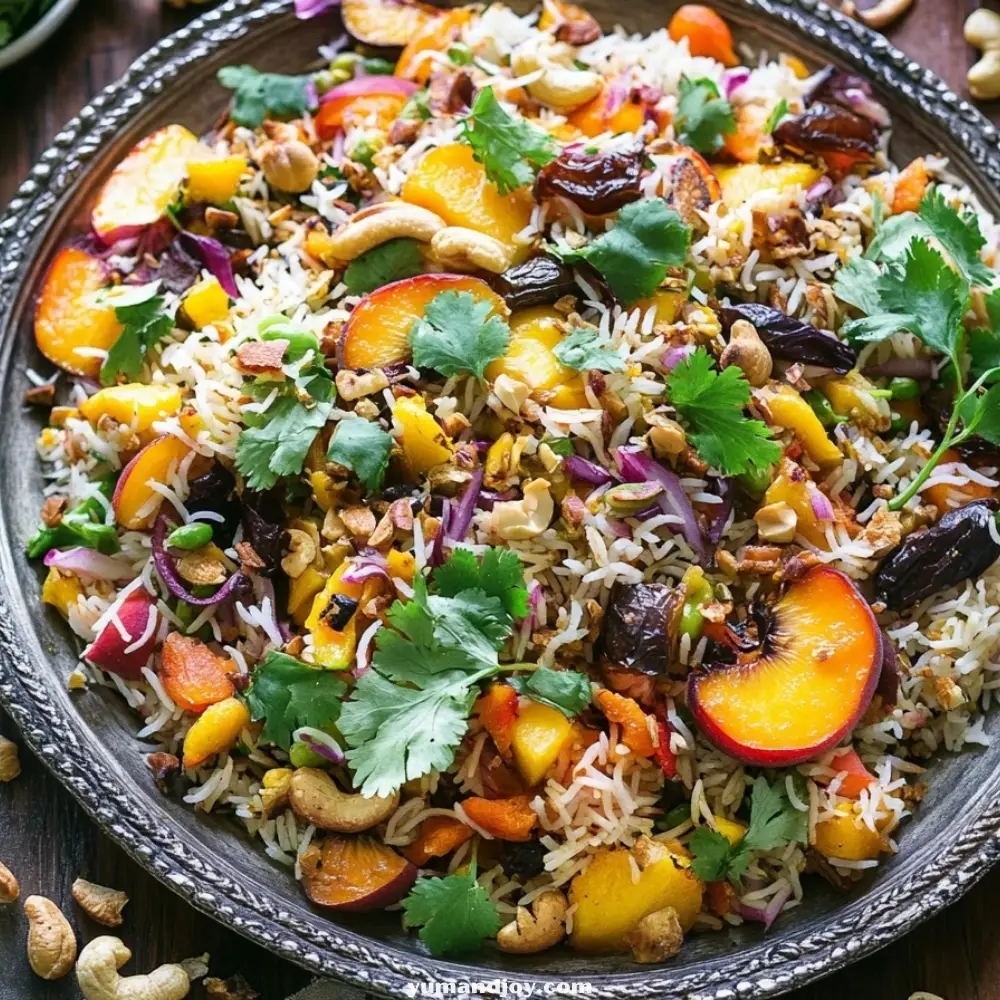 Peach and Cashew Biryani Salad